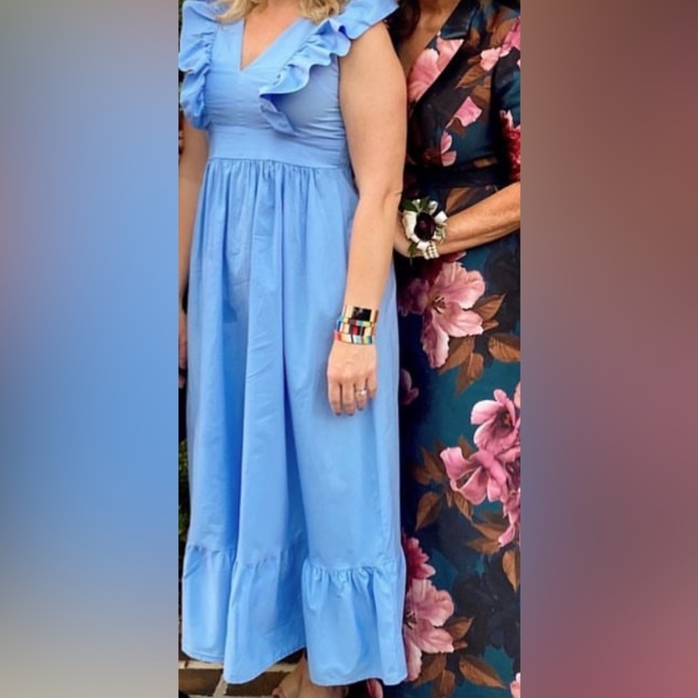 Karlie blue ruffle maxi